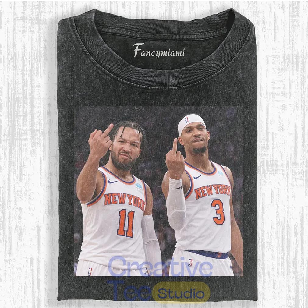 New York Knick 2026 NBA Finals Jalen Brunson x Hart Middle Finger T-Shirt