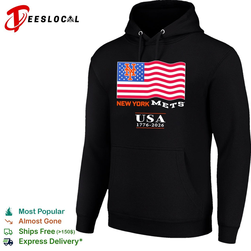 New York Mets USA 1776 2026 American Flag Logo MLB shirt