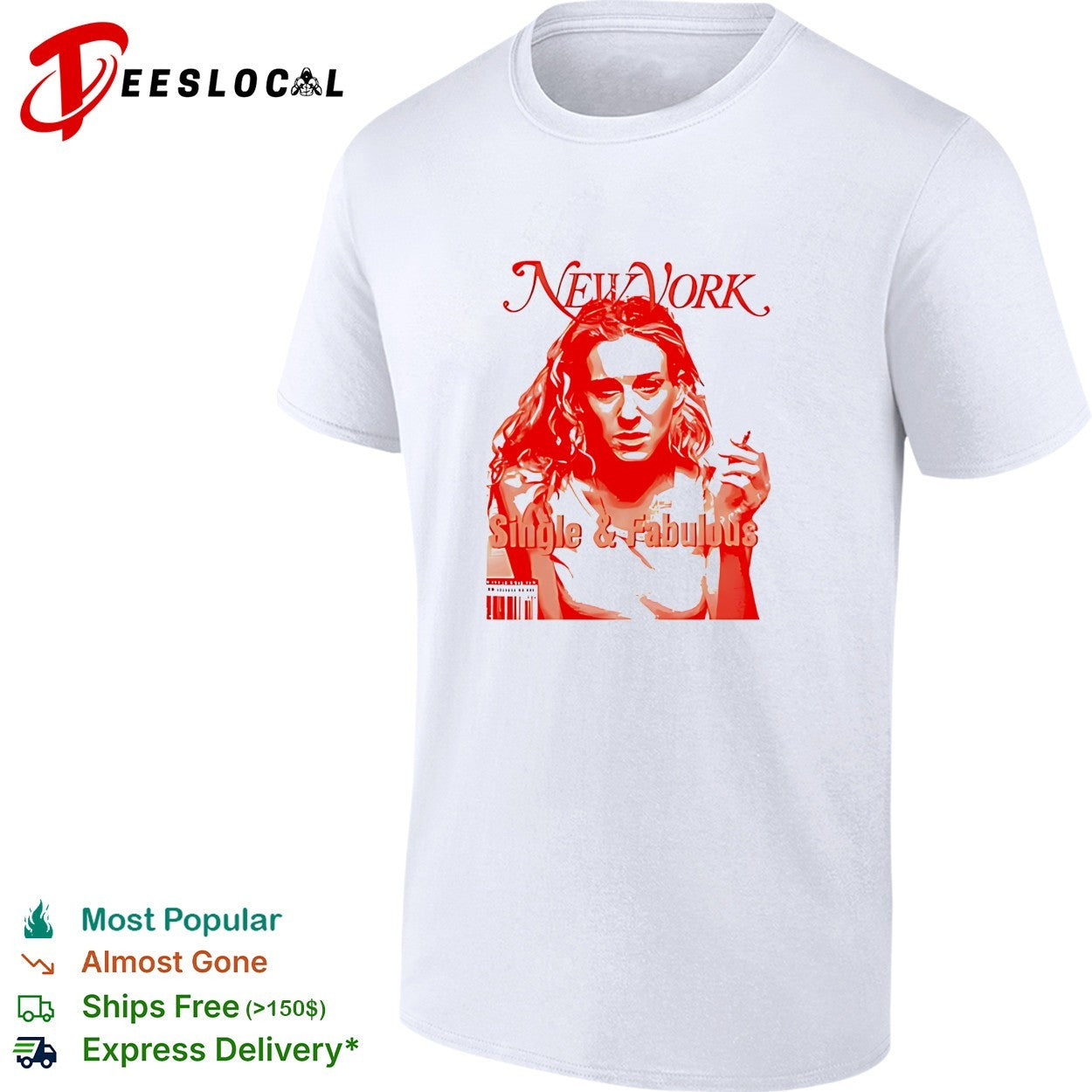 New York Single and Fabulous Sex and the City parody magazine cover shirt