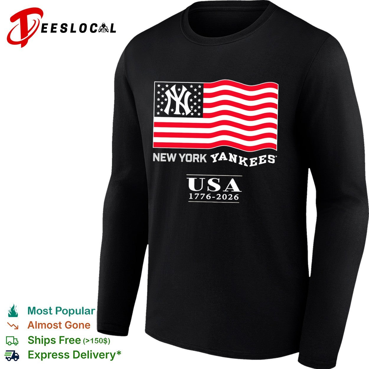 New York Yankees USA 1776 2026 American Flag Patriotic Celebration shirt