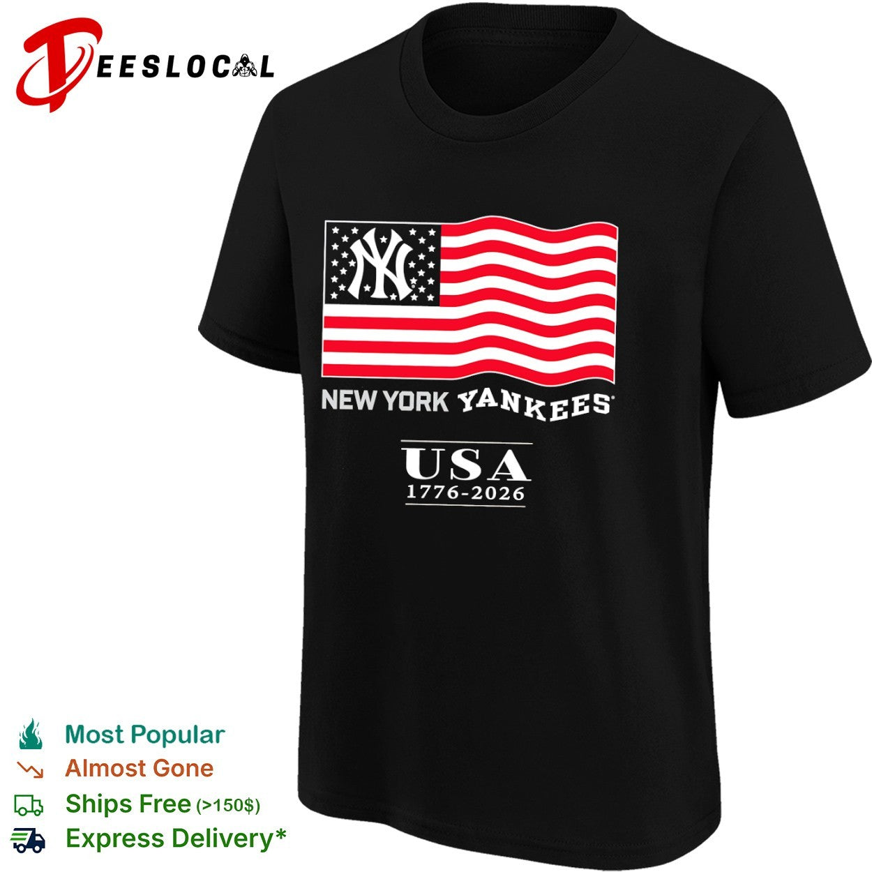 New York Yankees USA 1776 2026 American Flag Patriotic Celebration shirt