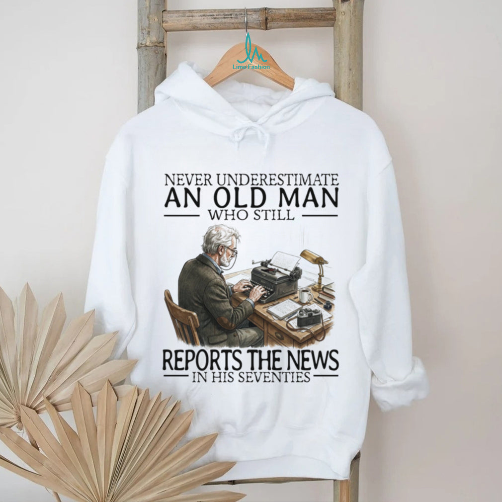 News Reporter Journalist Old Man Writing Career Retirement Shirt