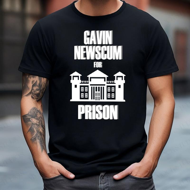 Newscum For Prison Shirt, Anti L.A Governor Unisex Tee, Trump Supporters Shirts Trending Graphic Tee Hoodie, Sweatshirt