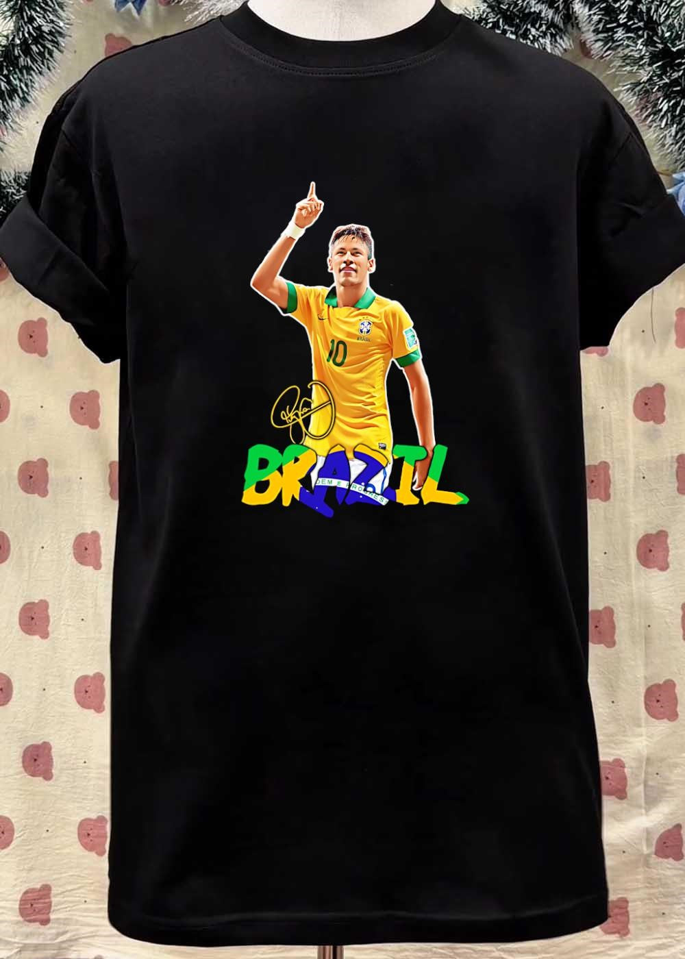 Neymar Pointing Finger Brazil Shirt