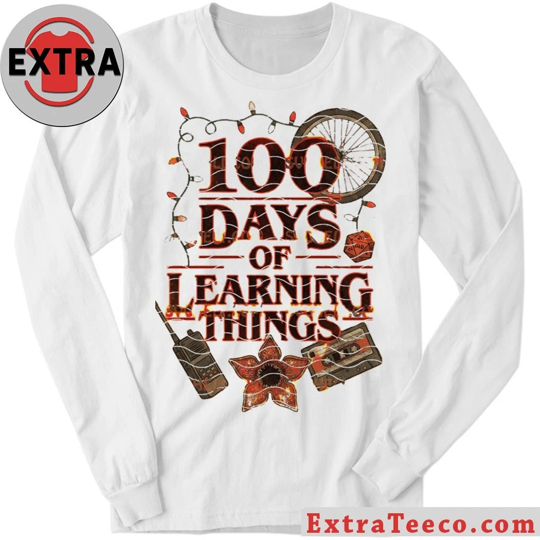 Nice 100 Days Of Learning Things Upside Down 100th Day Shirt