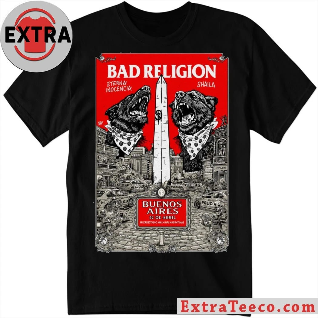 Nice Bad Religion 4-22-2026 Buenos Aires Argentina Poster T-Shirt