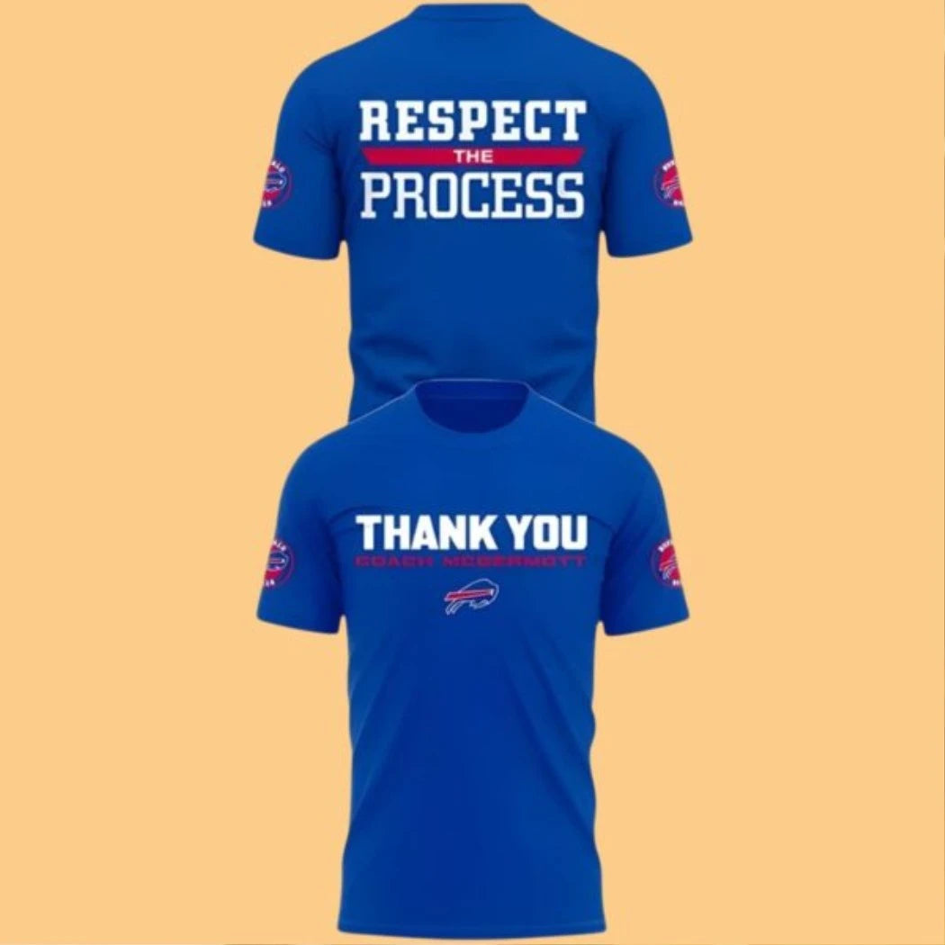 Nice Bills Thank You Coach Sean McDermott Respect The Process Logo 2026 Shirt