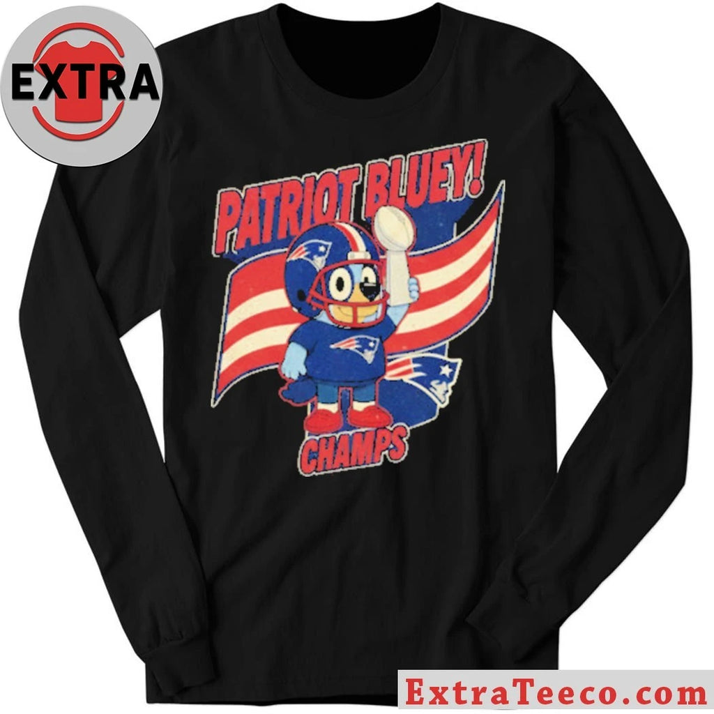 Nice Bluey Patriots Champs Logo T-Shirt