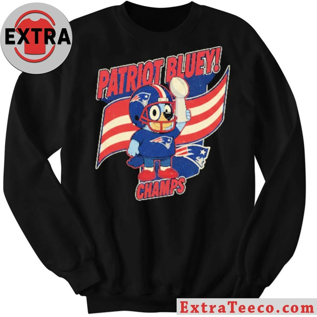 Nice Bluey Patriots Champs Logo T-Shirt
