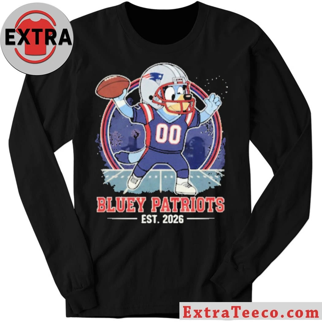 Nice Bluey Patriots EST 2026 Logo T-Shirt