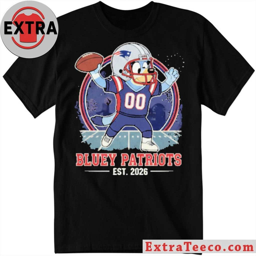 Nice Bluey Patriots EST 2026 Logo T-Shirt