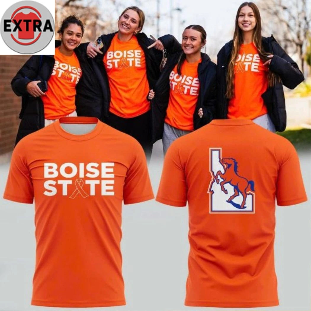 Nice Boise State Broncos 2026 Kidney Cancer Awareness Logo Two Sided Shirt