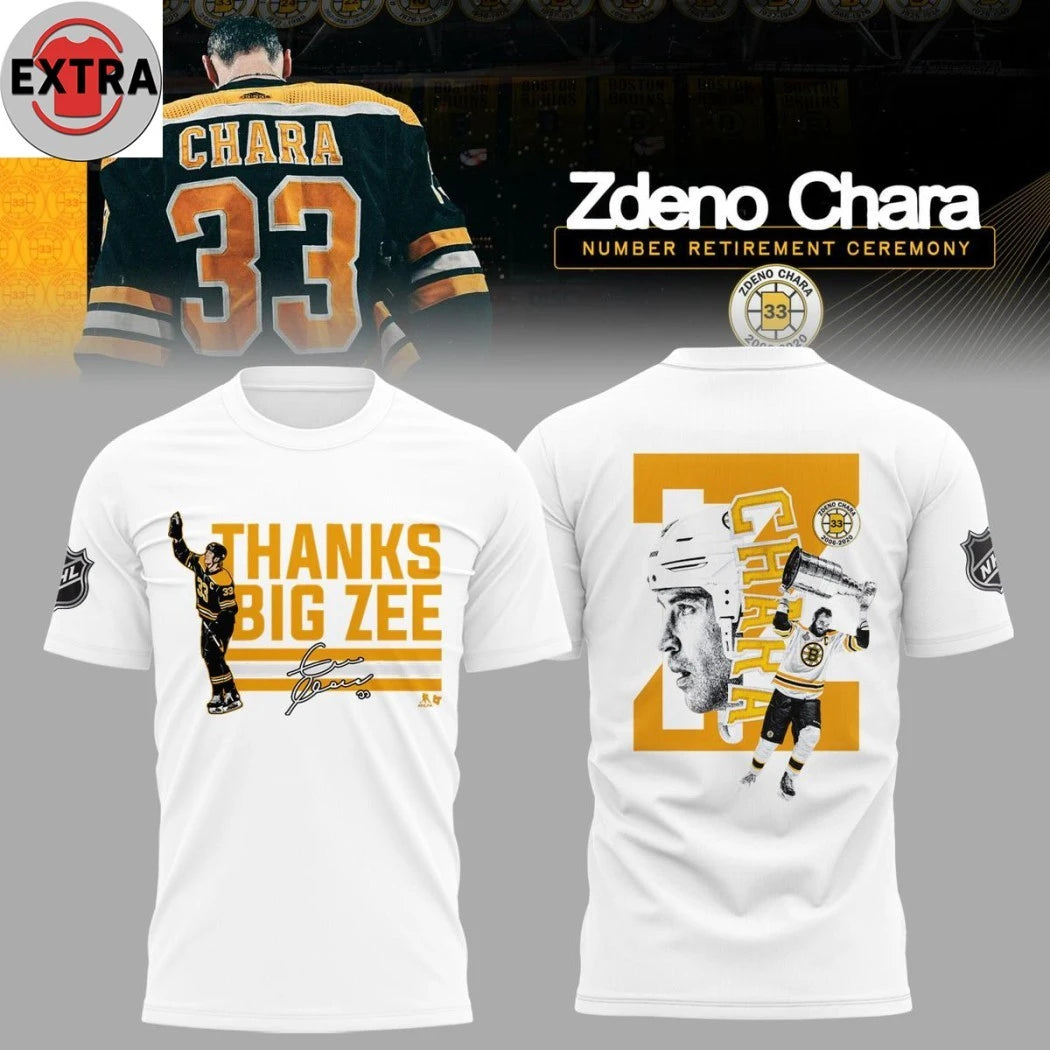 Nice Boston Bruins Zdeno Chara Thanks Big Zee Signature And Logo Two Sided Shirt