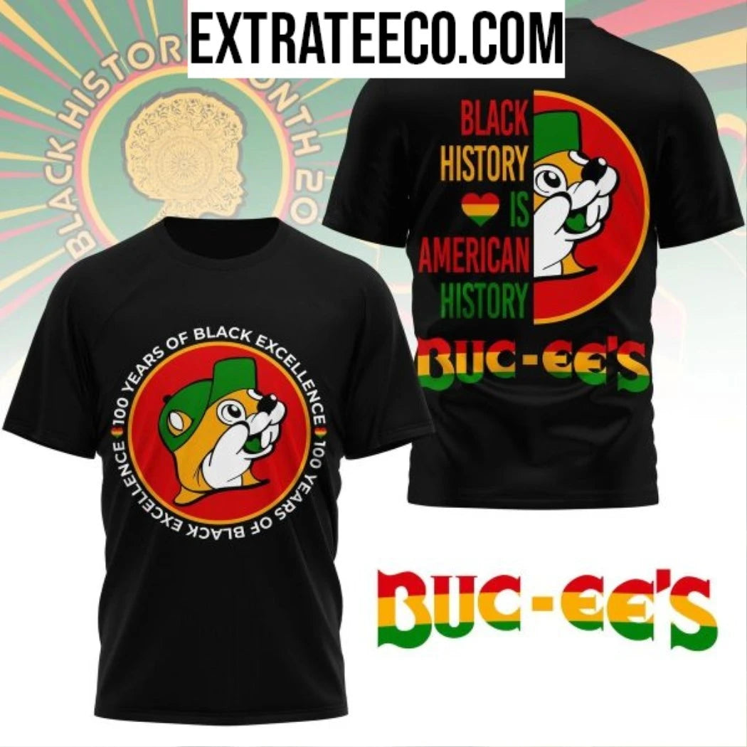 Nice Buc-ee’s Black Month 100 Years T-Shirt