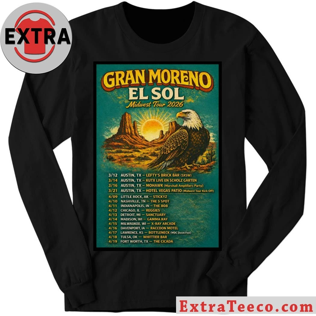 Nice Gran Moreno Midwest Tour 2026 Poster Shirt