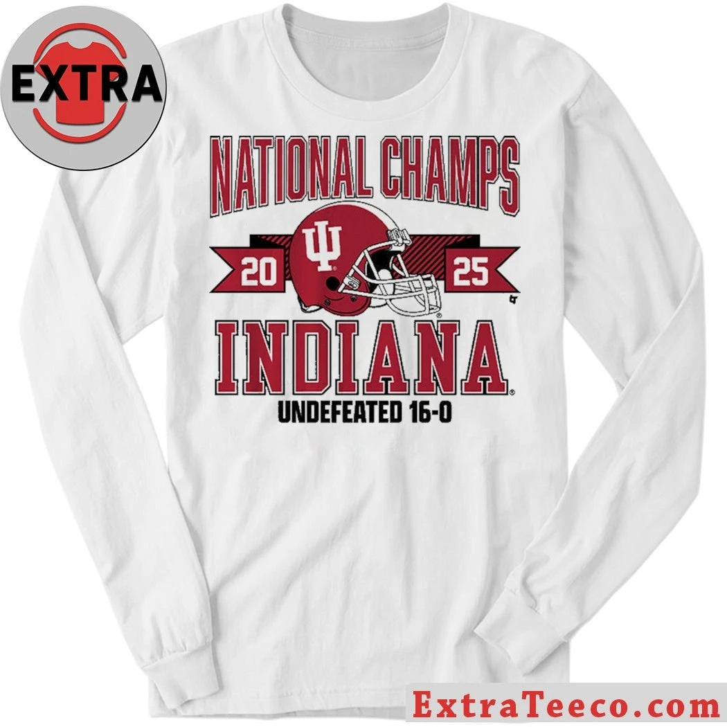 Nice Indiana Football 2025 CFP National Champions Arched Helmet Shirt