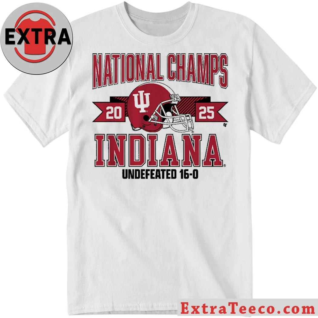 Nice Indiana Football 2025 CFP National Champions Arched Helmet Shirt