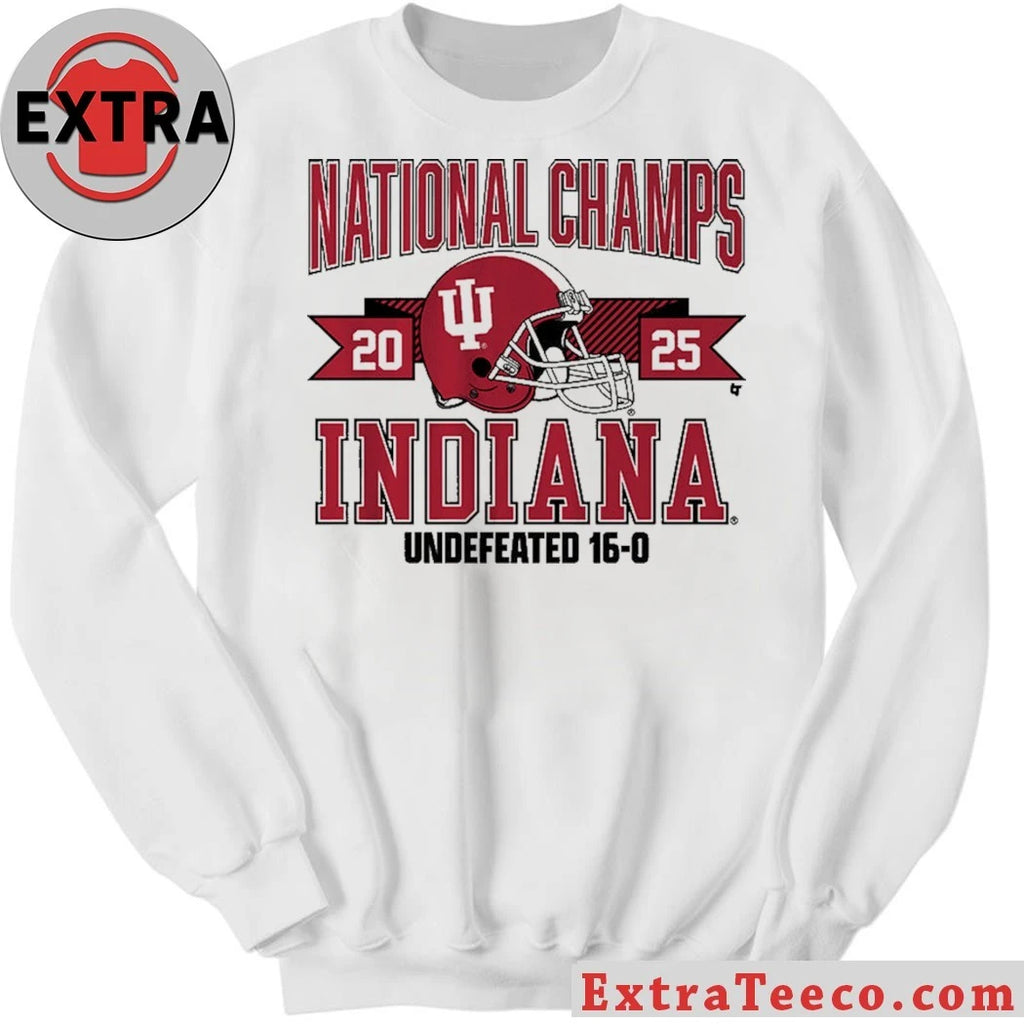 Nice Indiana Football 2025 CFP National Champions Arched Helmet Shirt