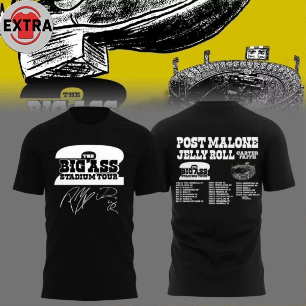 Nice Post Malone THE BIG ASS STADIUM TOUR Signature 2026 T-Shirt