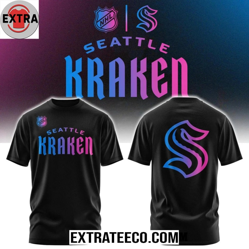 Nice Seattle Kraken Cyberpunk Vibe 2026 Night Hoodie T-Shirt