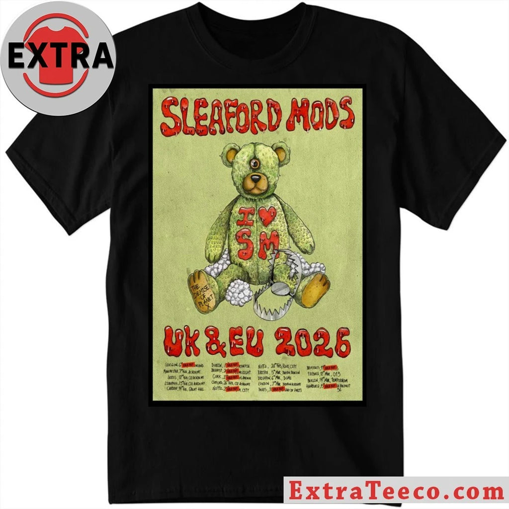 Nice Sleaford Mods UK-EU 2026 Tour Poster T-Shirt