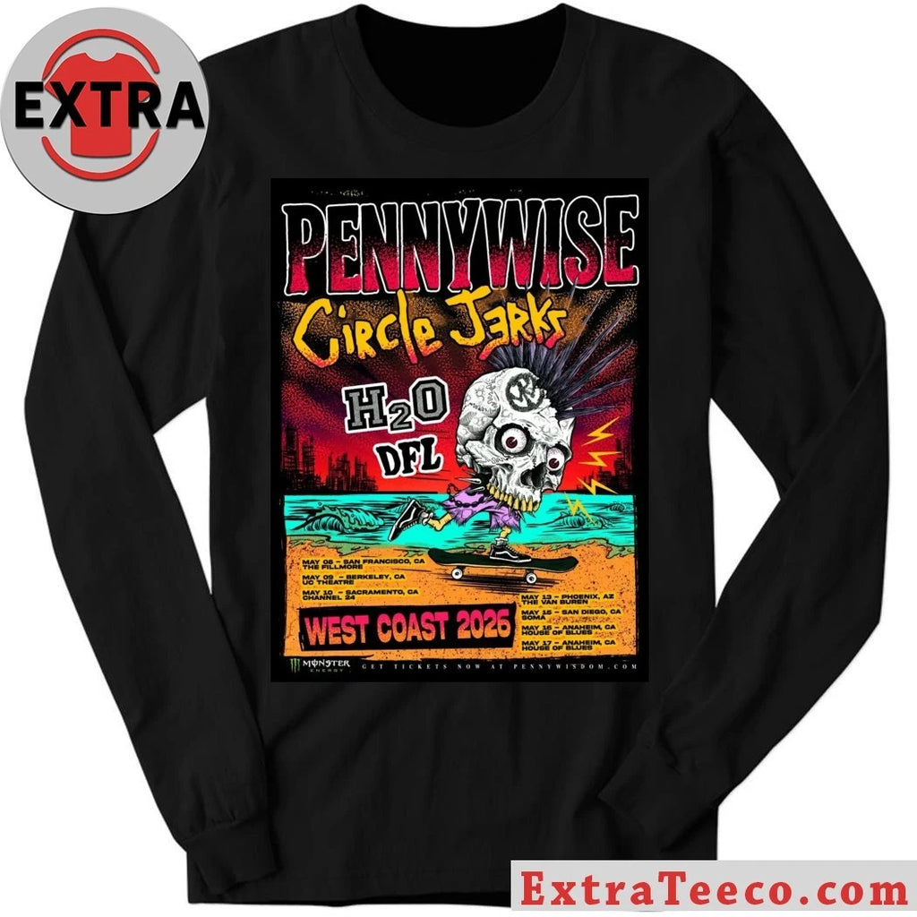 Nice The 2026 West Coast tour of legendary punk rock band Pennywise, featuring special guests Circle Jerks, H2O, and DFL Shirt