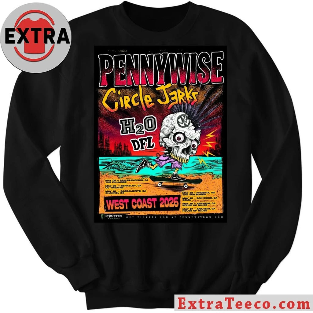 Nice The 2026 West Coast tour of legendary punk rock band Pennywise, featuring special guests Circle Jerks, H2O, and DFL Shirt