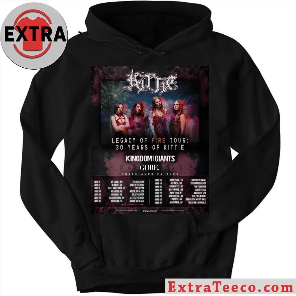 Nice The Legacy of Fire Tour celebrates the 30th anniversary of the Canadian heavy metal band Kittie Shirt