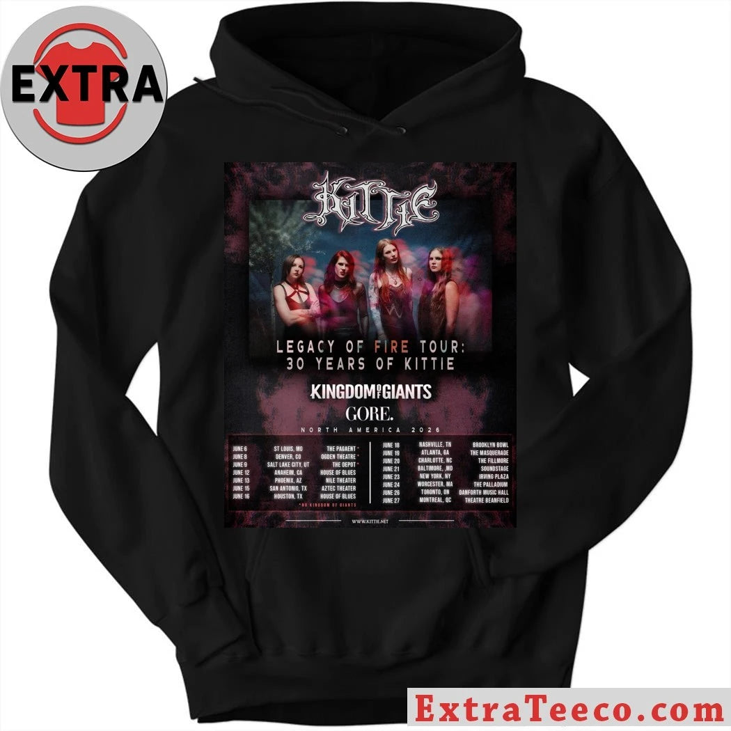 Nice The Legacy of Fire Tour celebrates the 30th anniversary of the Canadian heavy metal band Kittie Shirt