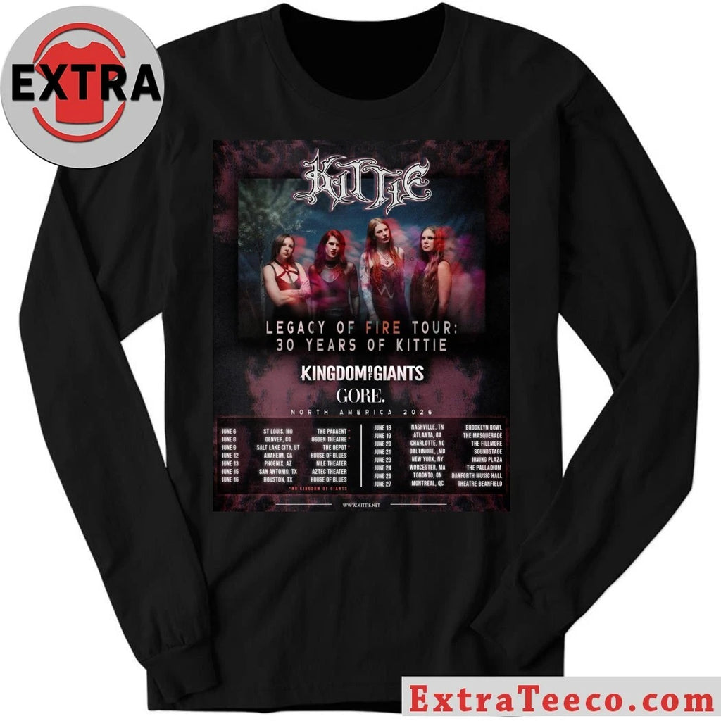 Nice The Legacy of Fire Tour celebrates the 30th anniversary of the Canadian heavy metal band Kittie Shirt