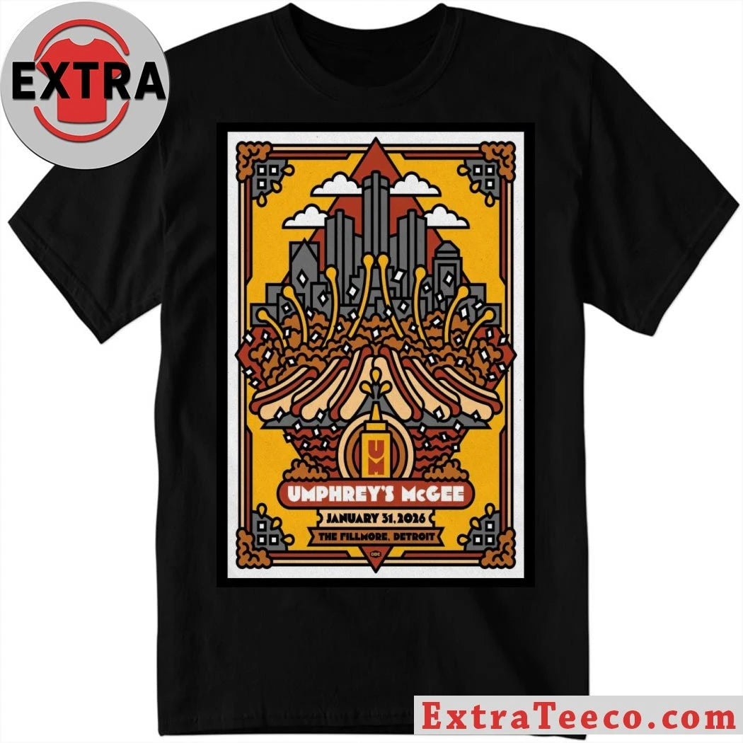 Nice Umphrey’s McGee The Fillmore Detroit January 31 2026 Concert Poster T-Shirt