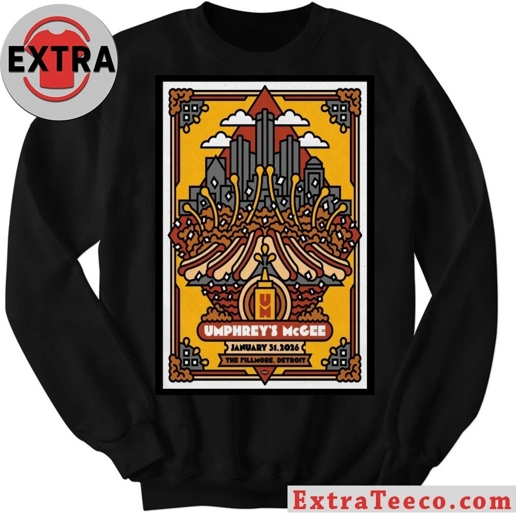 Nice Umphrey’s McGee The Fillmore Detroit January 31 2026 Concert Poster T-Shirt