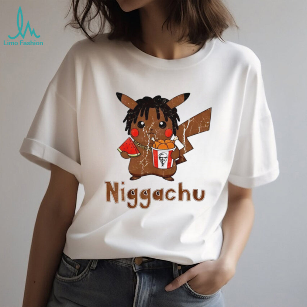 Niggachu Cartoon Mascot Fried Chicken Graphic T Shirt