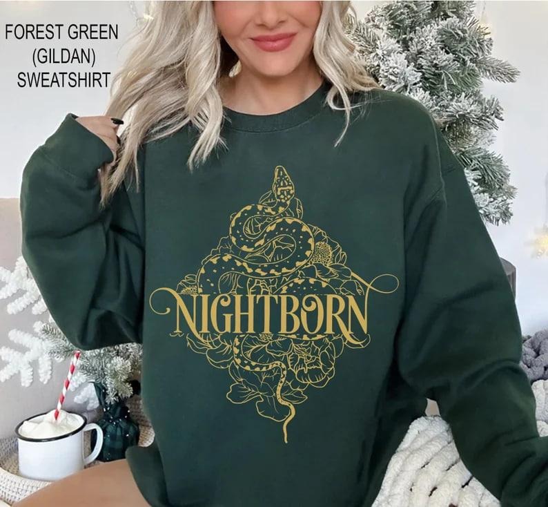 Nightborn Sweatshirt, Bookish Shirt, The Serpent And The Wings Of Night Sweatshirt, Carissa Broadbent Shirt, Fantasy...