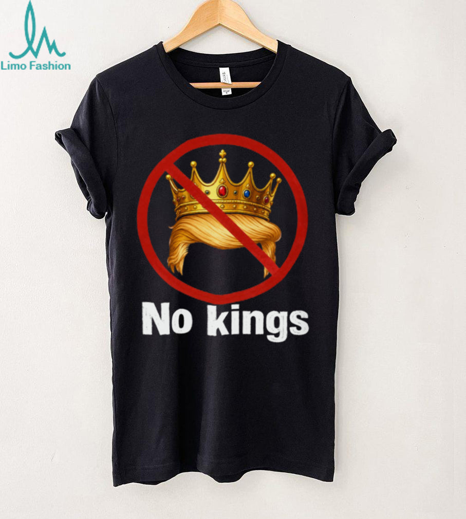 No Kings Anti Trump Crown Hair Silhouette Political T Shirt