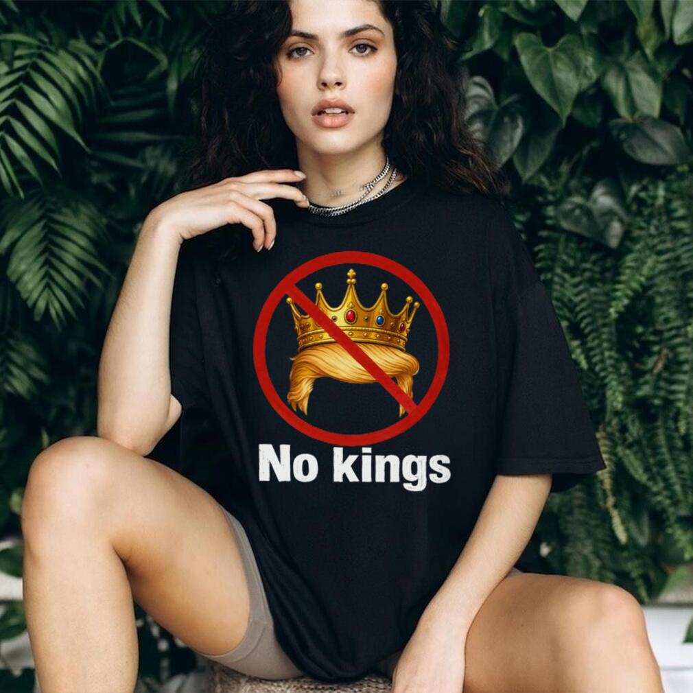No Kings Anti Trump Crown Hair Silhouette Political T Shirt