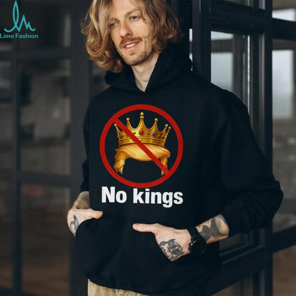No Kings Anti Trump Crown Hair Silhouette Political T Shirt