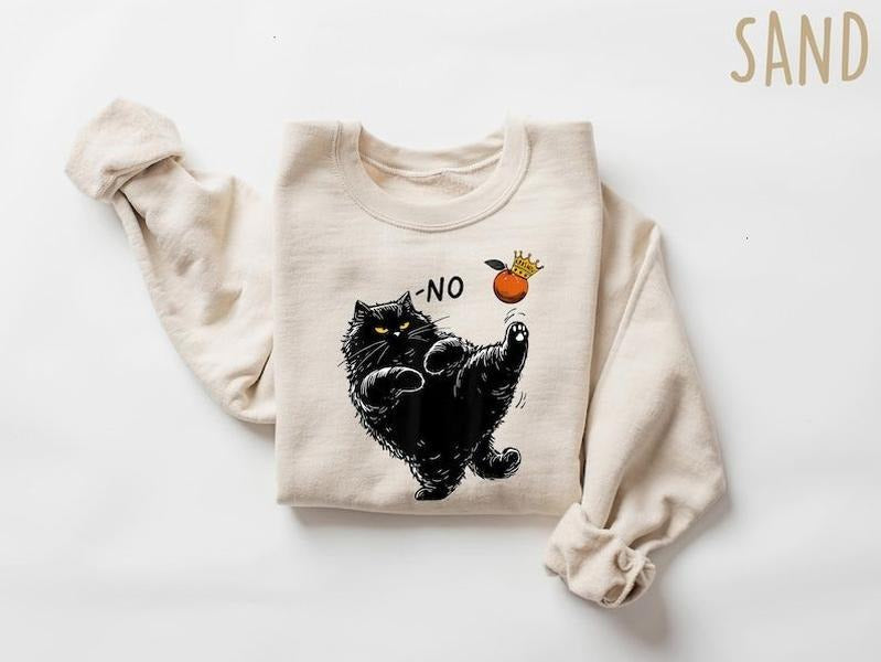 No Kings in America Black Cat Shirt, No Kings T-Shirt, Funny Political Meme T-Shirt, Patriotic Sweatshirt, Lady Liberty...