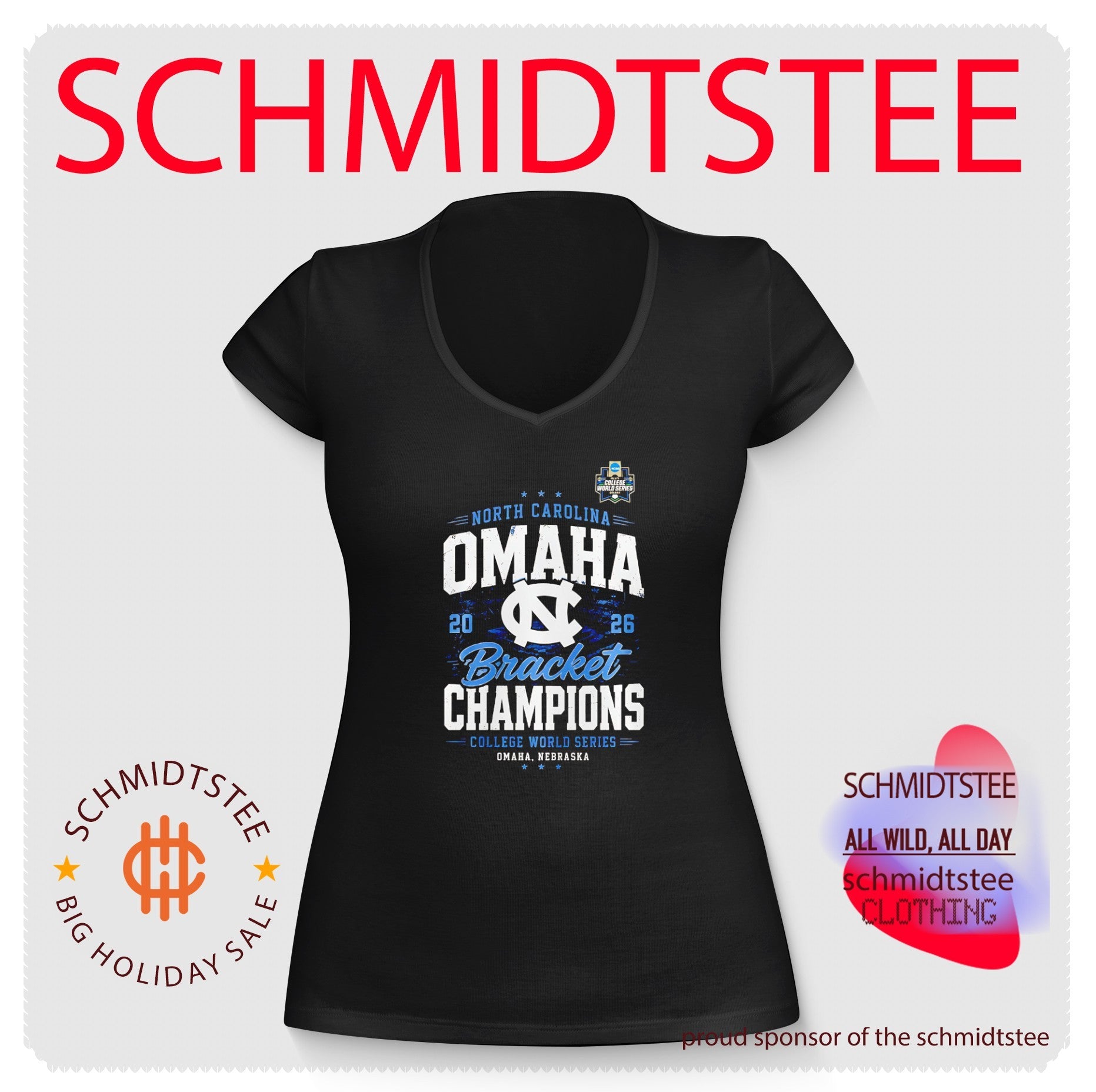 North Carolina Tar Heels 2026 CWS OMAHA Bracket Champions shirt
