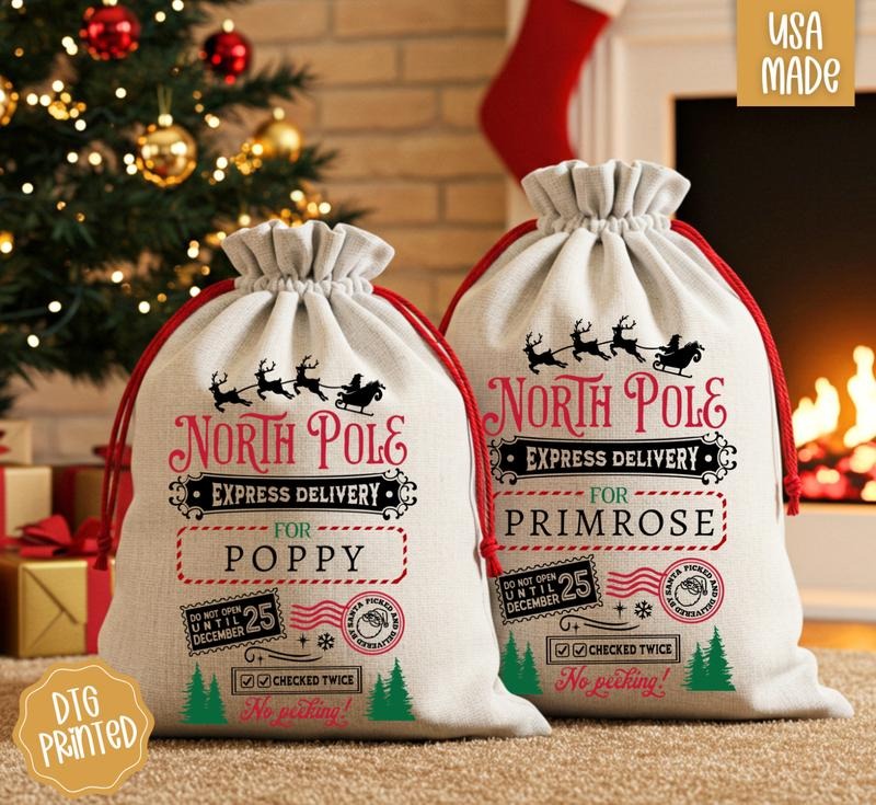 North Pole Express Delivery Santa Sack for Christmas Morning T-Shirts, Hoodie, Sweatshirt | PodTeesHub.com