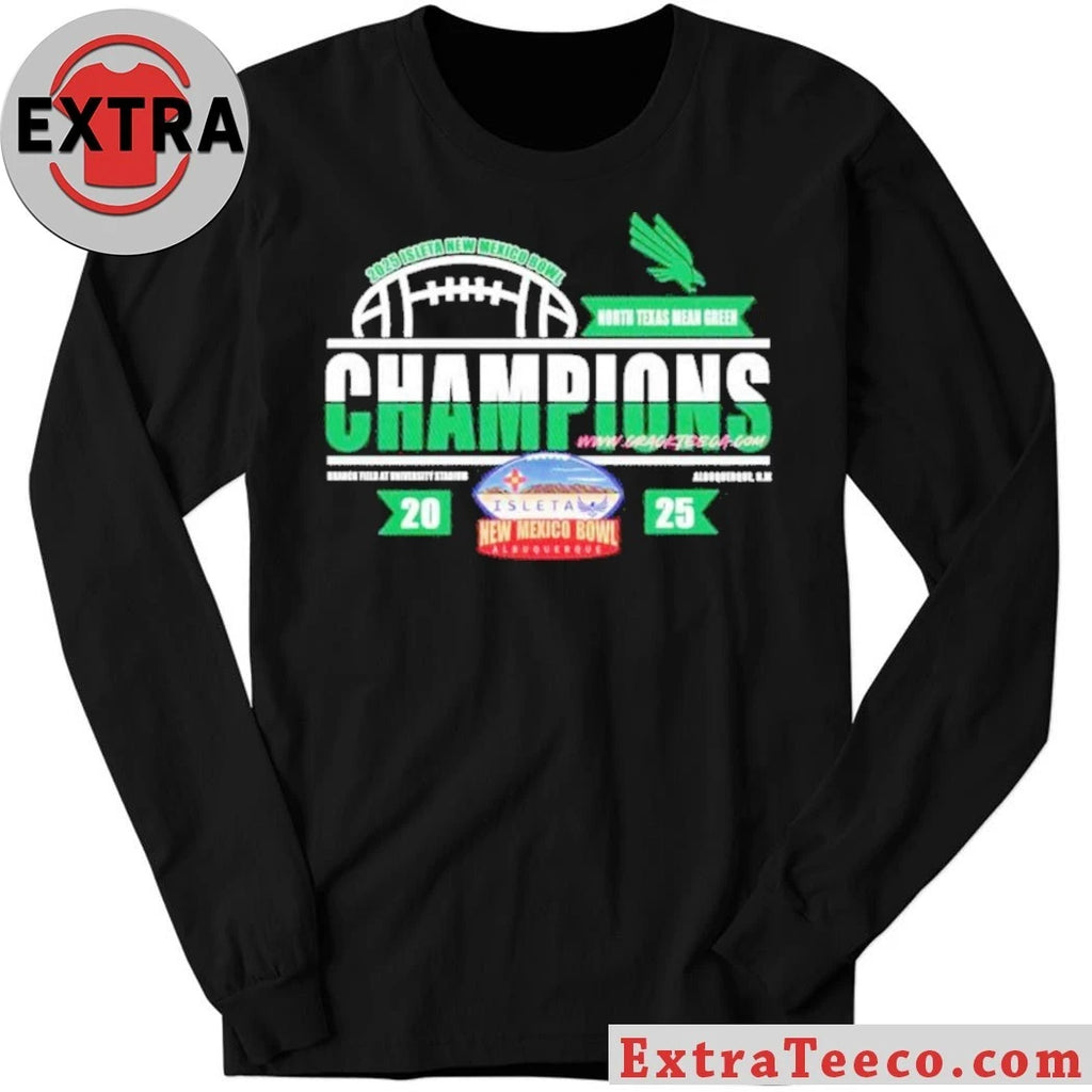 North Texas Mean Green 2025 Isleta New Mexico Bowl Champions At University Stadium On December 27 Logo T-Shirt