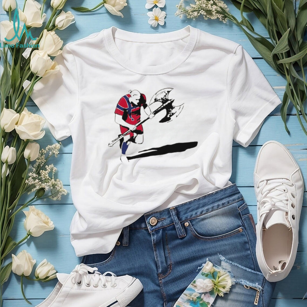 Norway Erling Haaland holding battle axe 2026 World Cup meme shirt