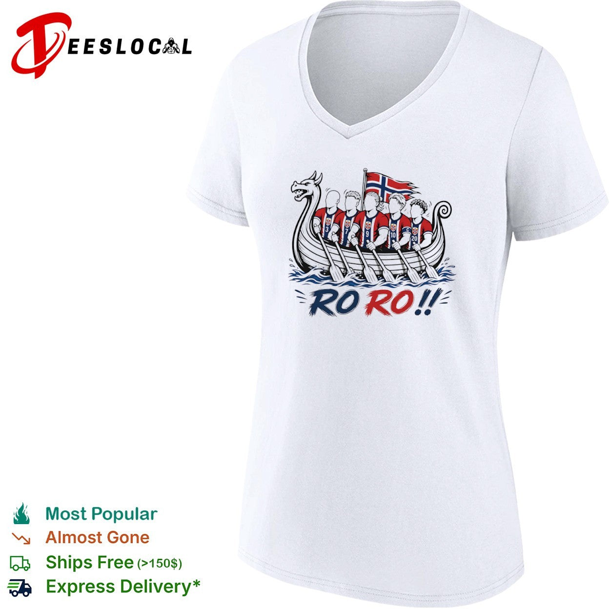 Norway team ro viking boat shirt