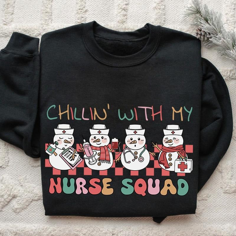Nurse Squad Christmas Shirt, Christmas Nurse Sweatshirt, Christmas Gift for Nurse, Holiday Outfit for RN LPN CNA Hoodie