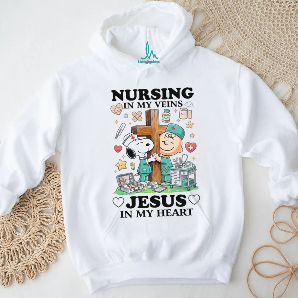 Nursing In My Veins Jesus In My Heart Faith Medical Shirt