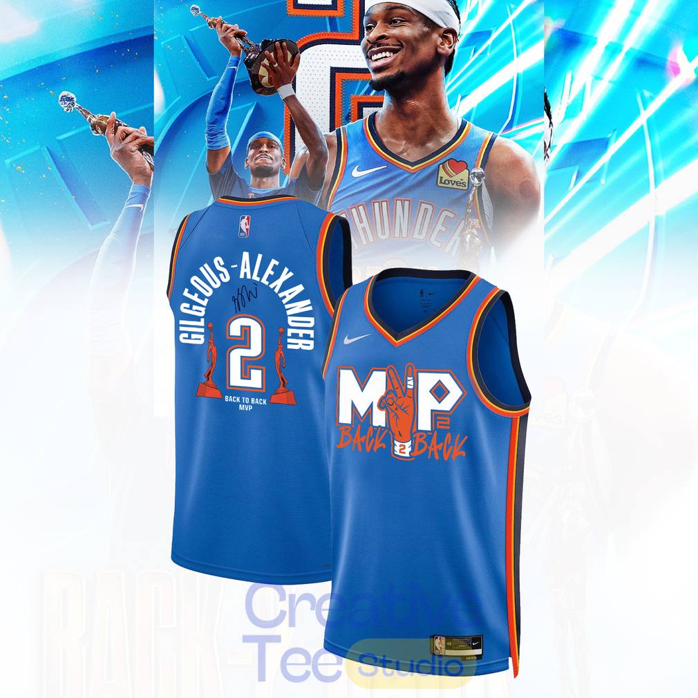 OKC Shai Gilgeous Back to Back 2026 NBA MVP Basketball Jersey