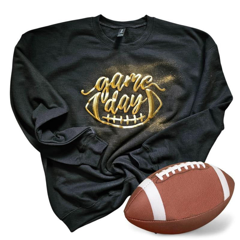 ORCA ~ Metallic Puff with Glitter FOOTBALL GAME DAY Unisex Sweatshirts ~ Women Crewneck T-Shirts, Hoodie | PodTeesHub.com