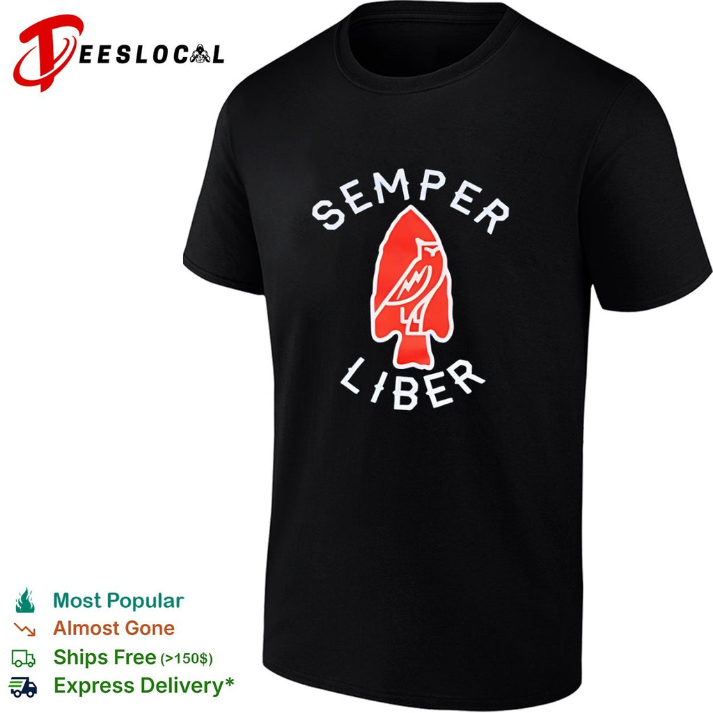 OVO Octobers Very Own Semper Liber Arrowhead Owl Logo Shirt