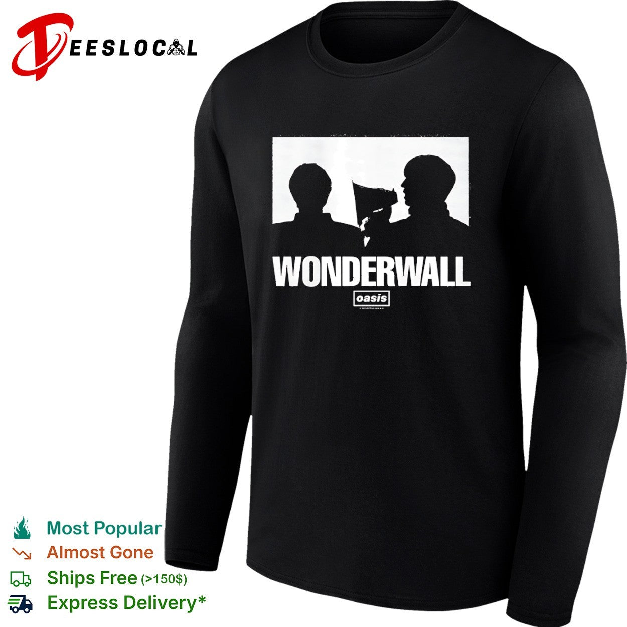 Oasis Wonderwall Liam Gallagher Noel Gallagher Music Band Shirt