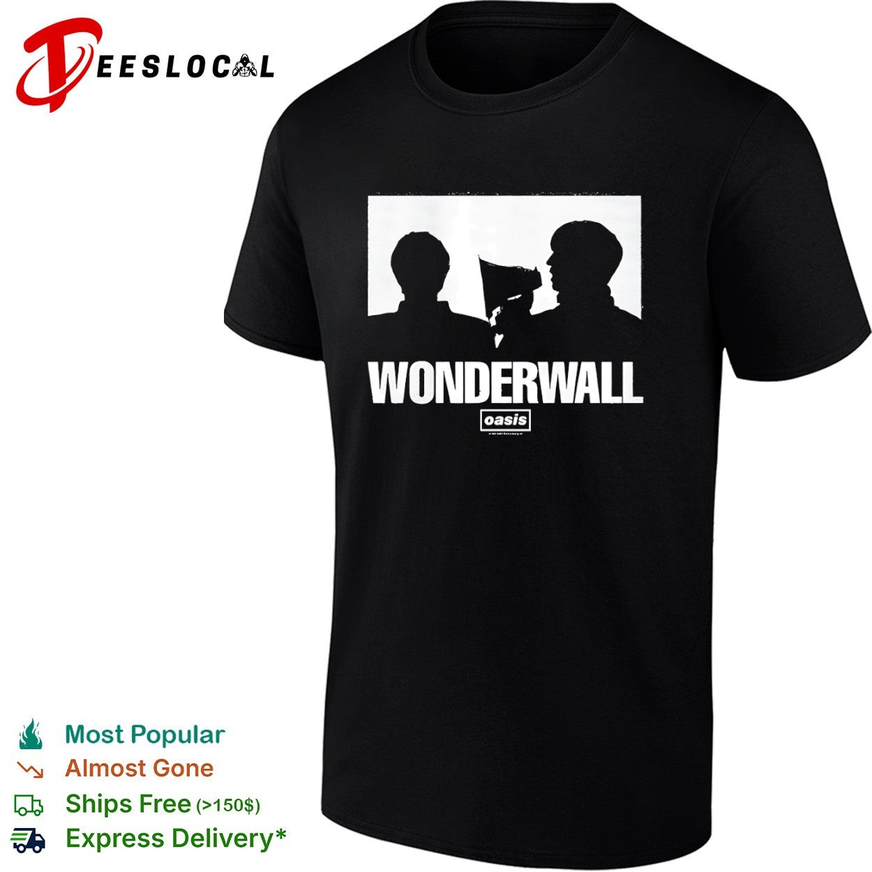 Oasis Wonderwall Liam Gallagher Noel Gallagher Music Band Shirt